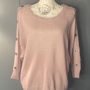 Misa blush pink sweater with buttons on sleeves, size XL, good used condition